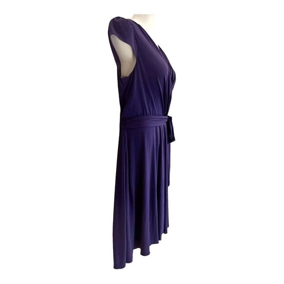 LOTUS Pockets Stretchy Self Sash Purple Office Casual Party Dress size 18W - Picture 4 of 16